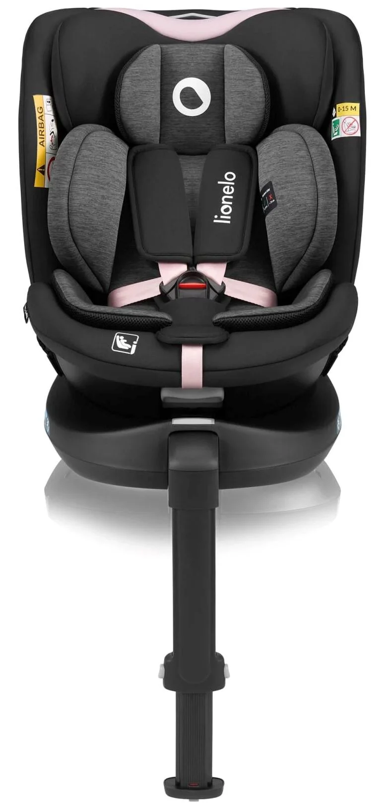 Scaun auto Lionelo Navy, rotativ 360, 0-36 kg Negru-roz foto