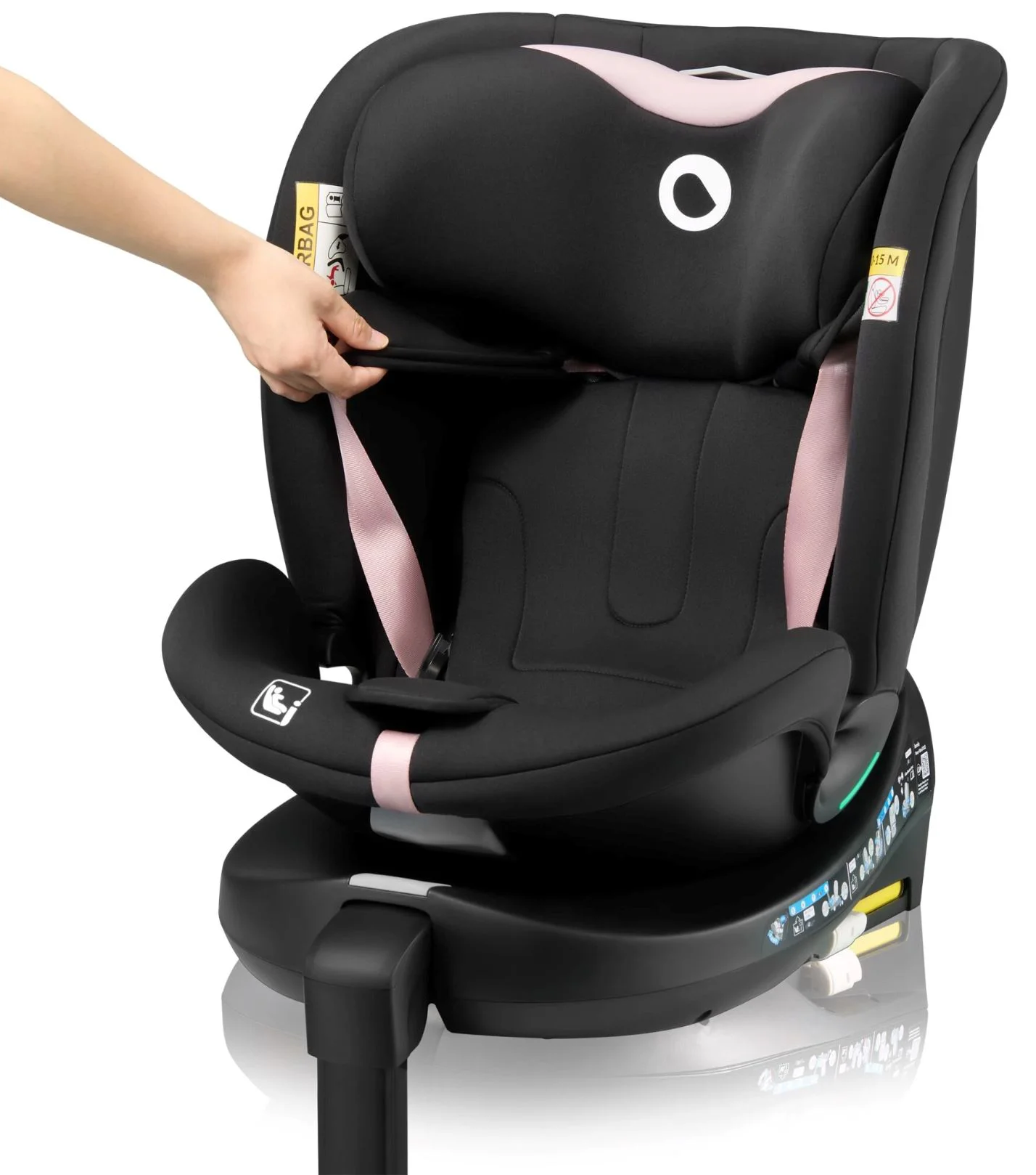 Scaun auto Lionelo Navy, rotativ 360, 0-36 kg Negru-roz foto