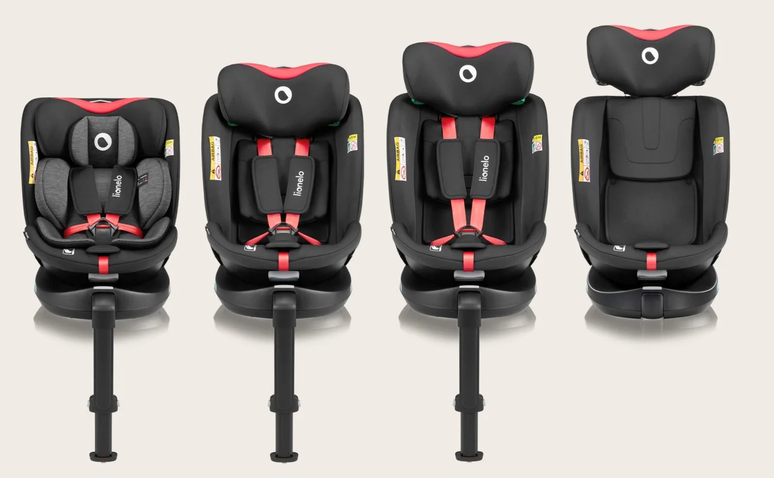 Scaun auto Lionelo Isofix Navy, rotativ 360, 0-36 kg Rosu foto