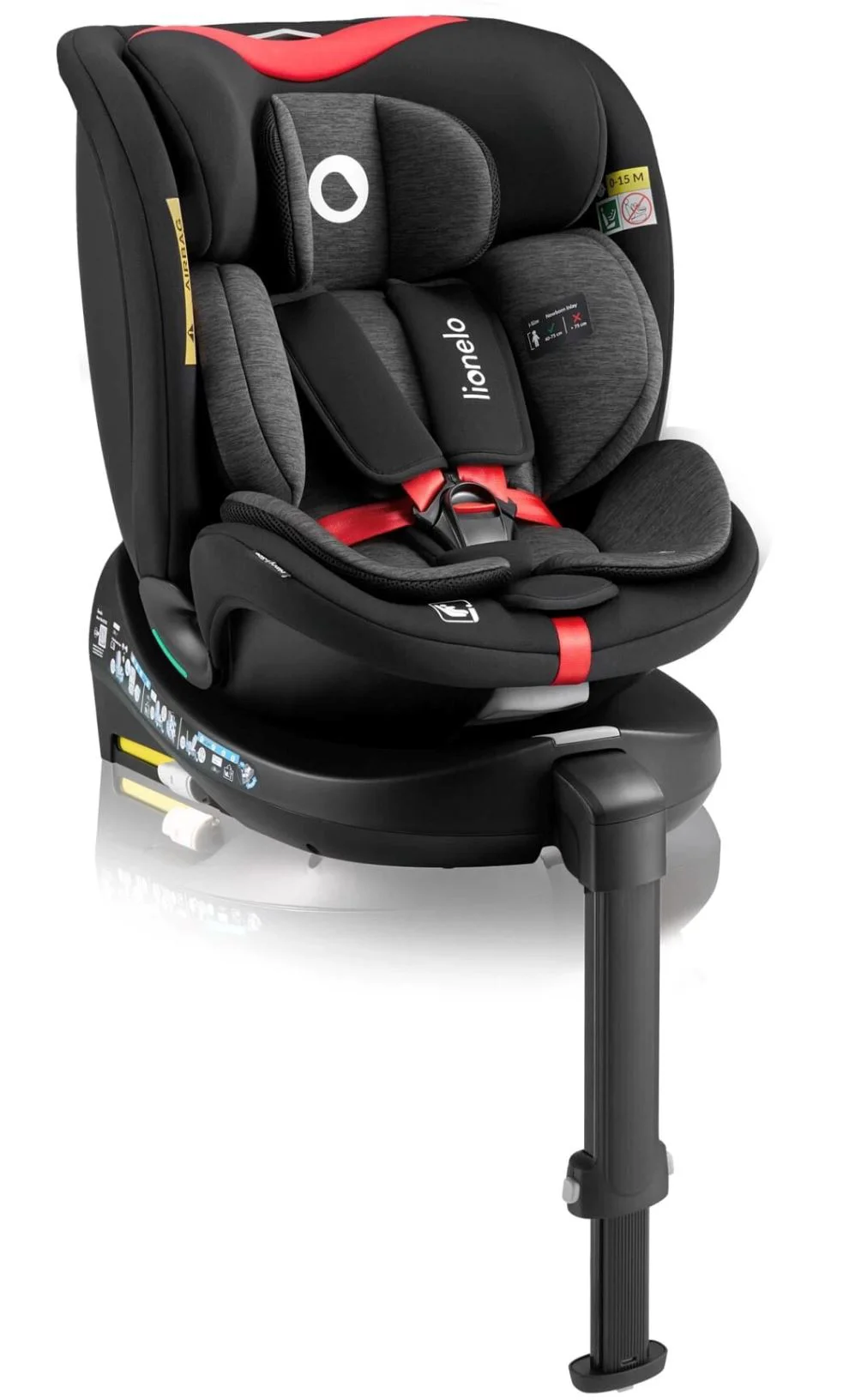 Scaun auto Lionelo Isofix Navy, rotativ 360, 0-36 kg Rosu foto