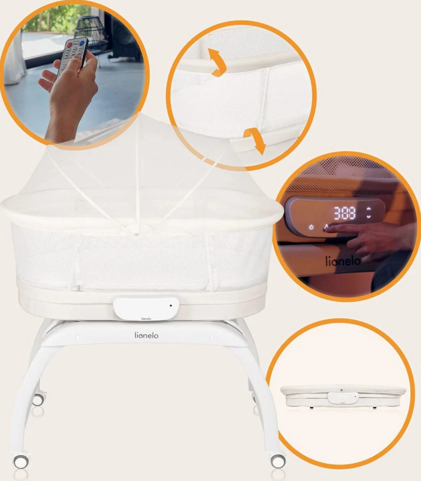 Patuc co-sleeper Lionelo Coral Alb foto