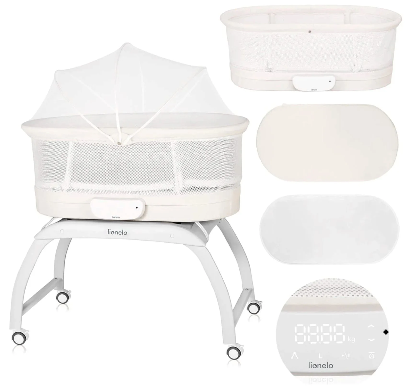 Patuc co-sleeper Lionelo Coral Alb foto