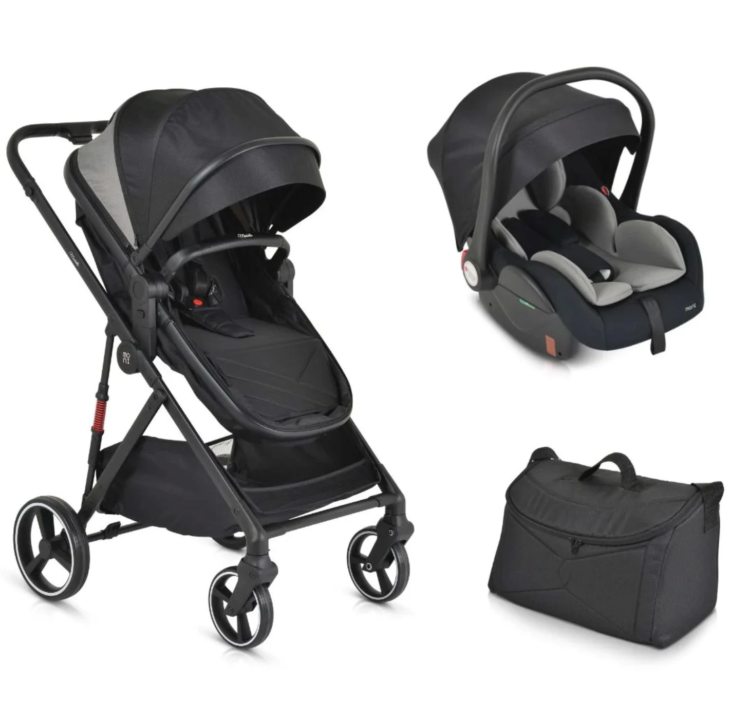 Carucior transformabil 3 in 1 Moni Marbella Negru foto