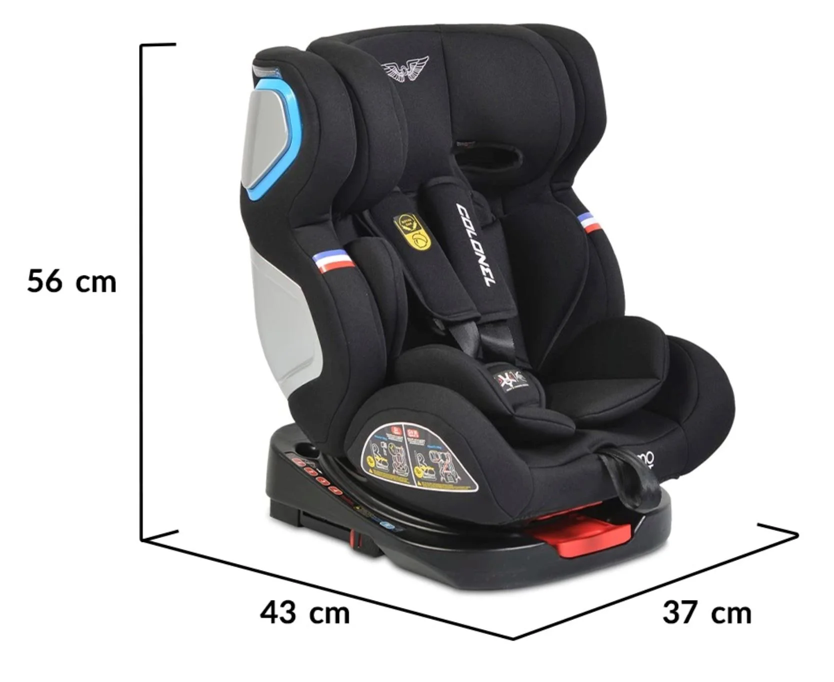 Автокресло Moni Isofix Colonel, 0-36 кг, Серый foto