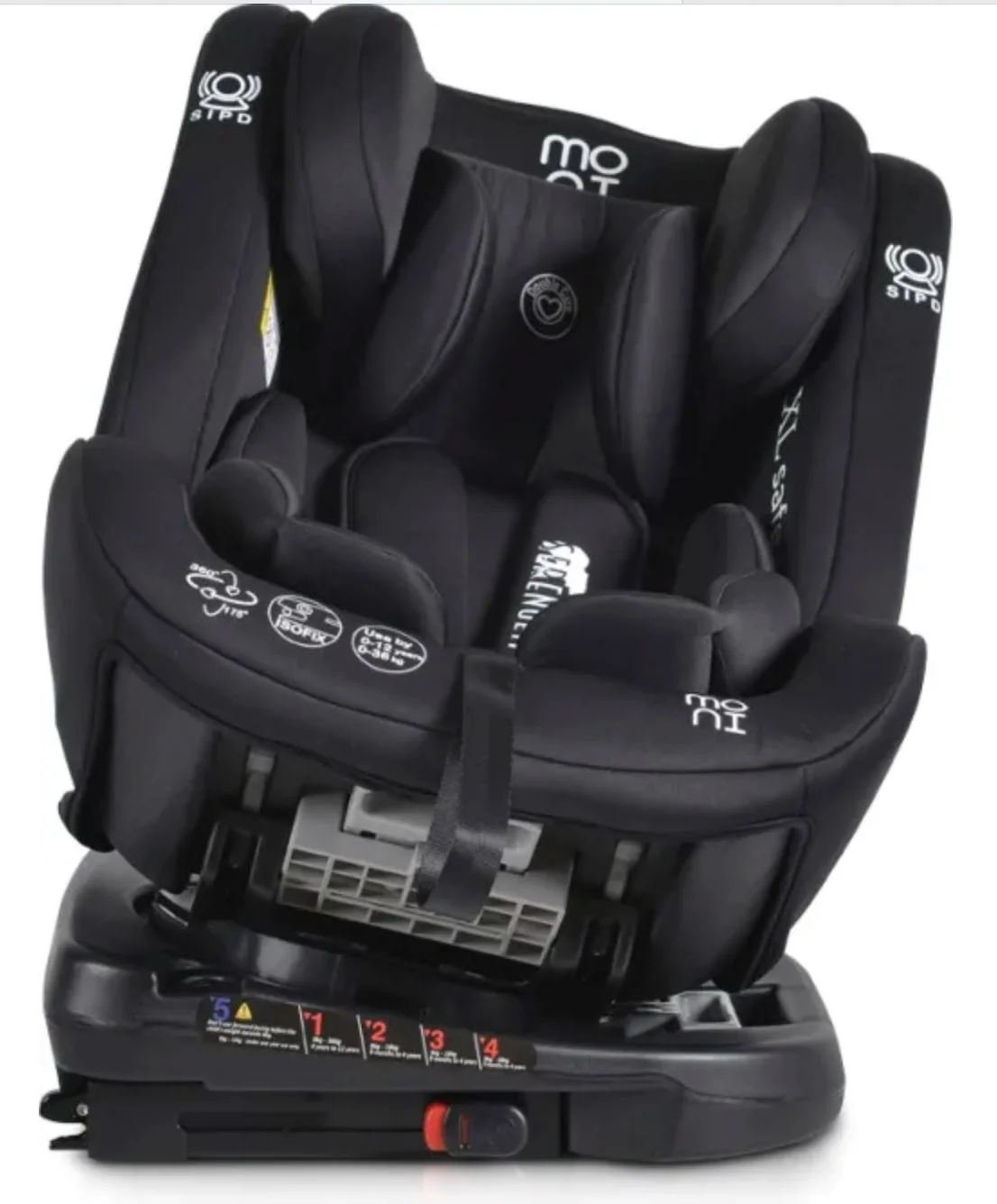 Автокресло Moni Isofix 360 Serengeti, 0-36 кг, Черный foto