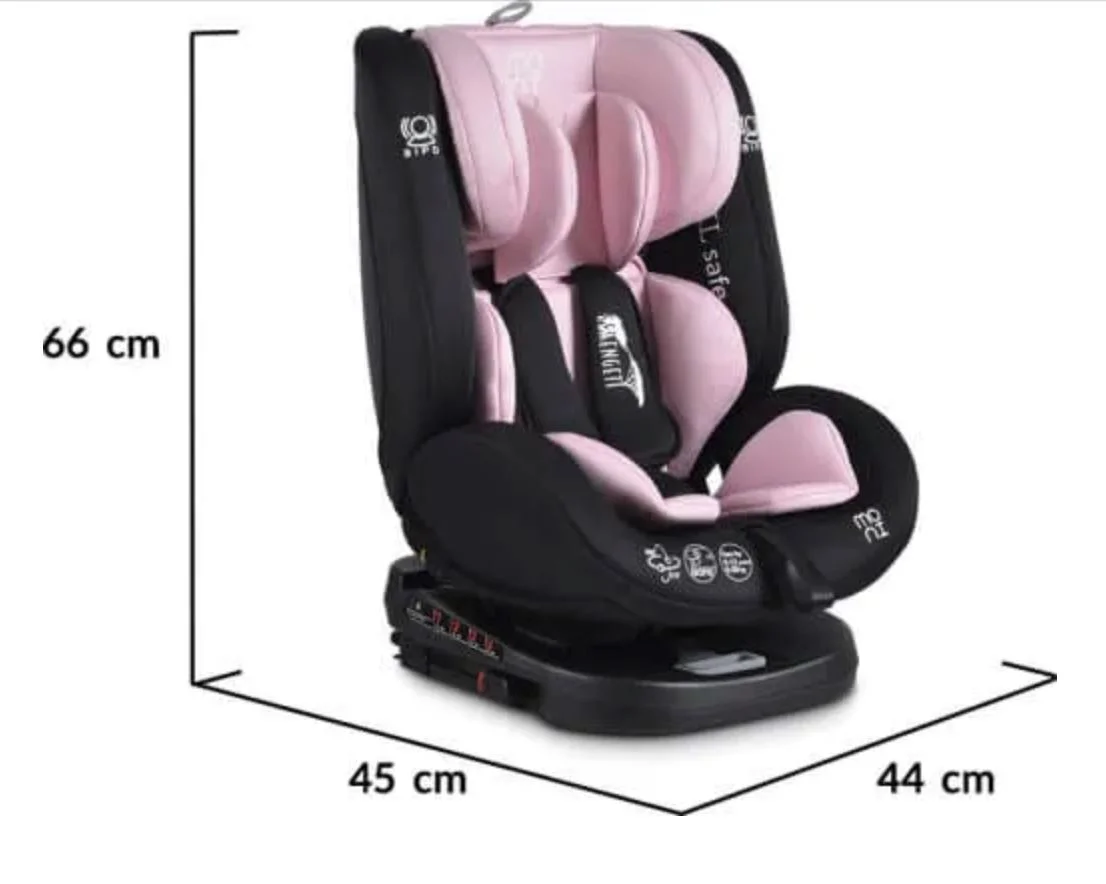 Scaun auto Isofix 360 Moni Serengeti, 0-36 kg, Roz foto