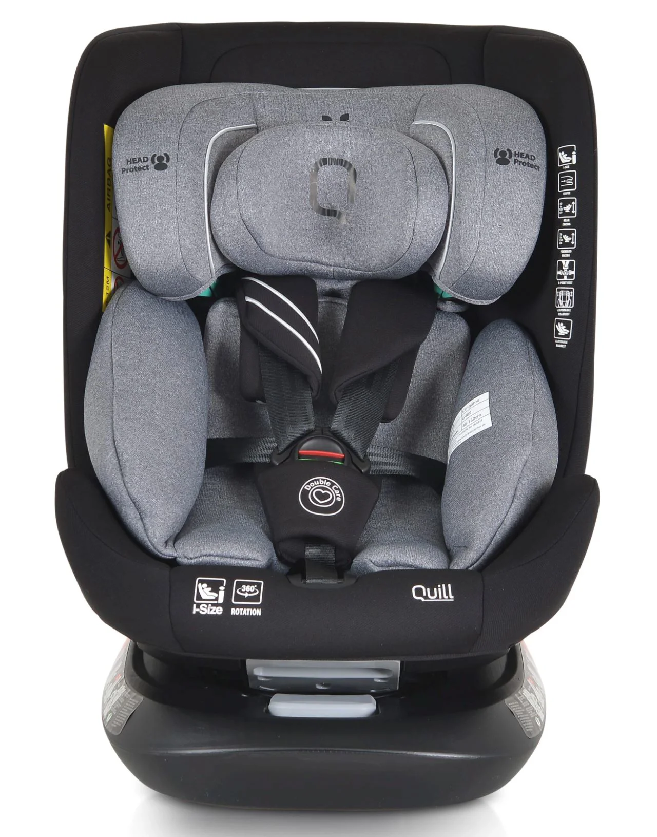 Автокресло Moni Quill I-Size, 0-36 кг, Черный/Серый foto