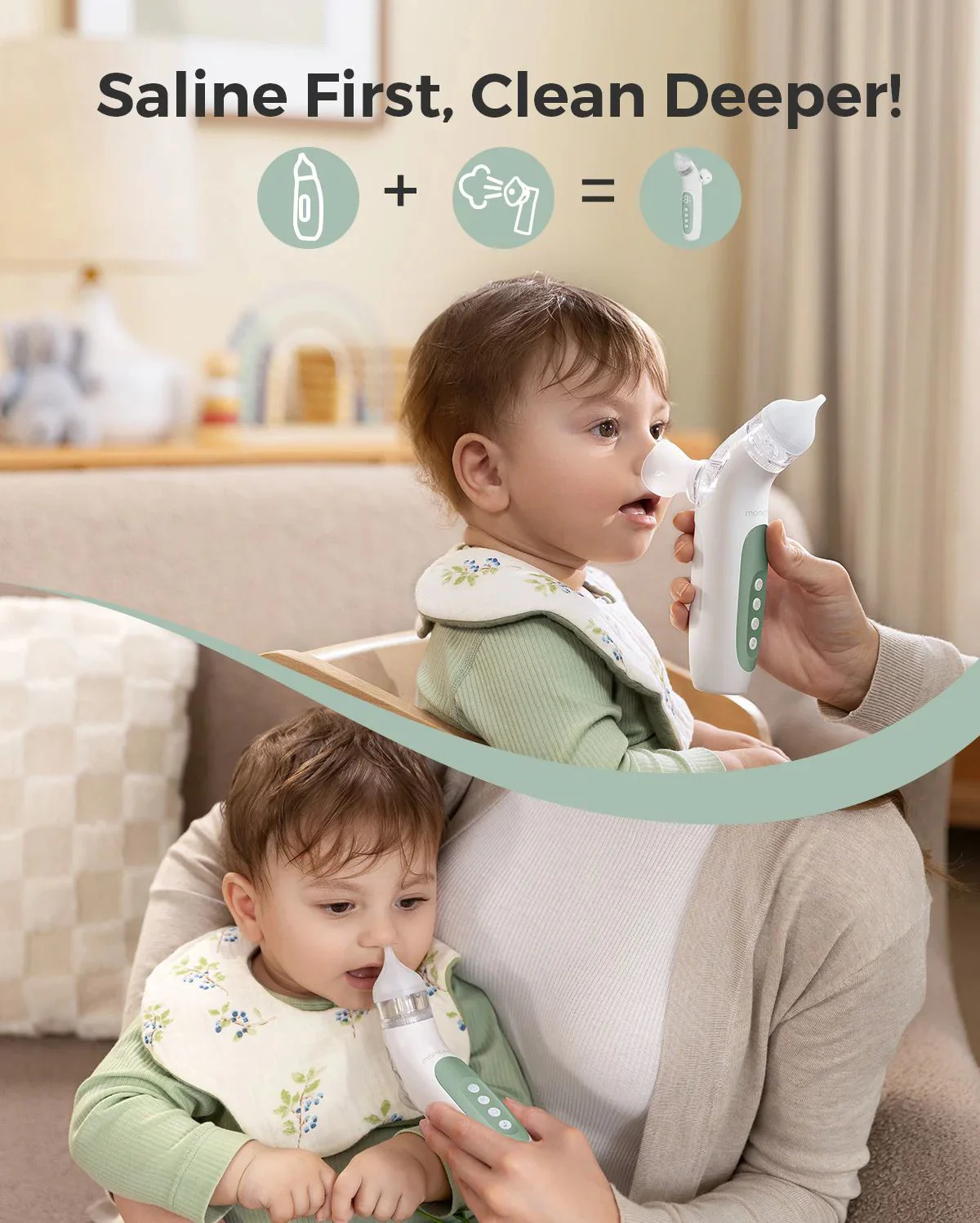 Электрический назальный аспиратор 2 в 1 Momcozy BreezyClear foto