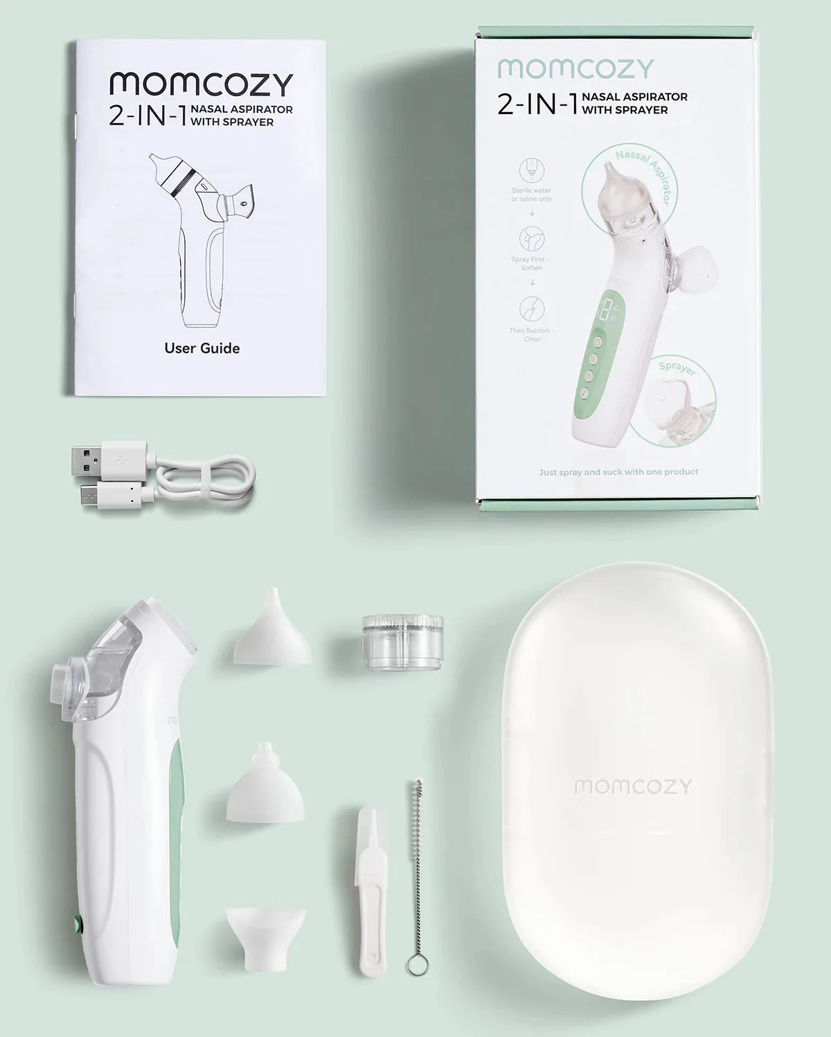 Электрический назальный аспиратор 2 в 1 Momcozy BreezyClear foto