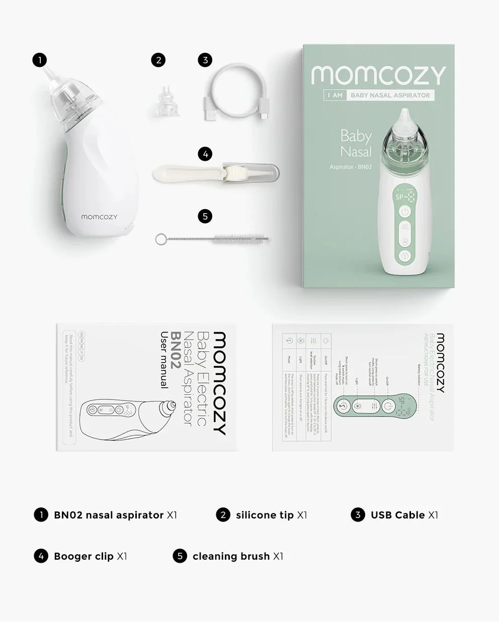 Электрический назальный аспиратор Momcozy Long Battery Life foto