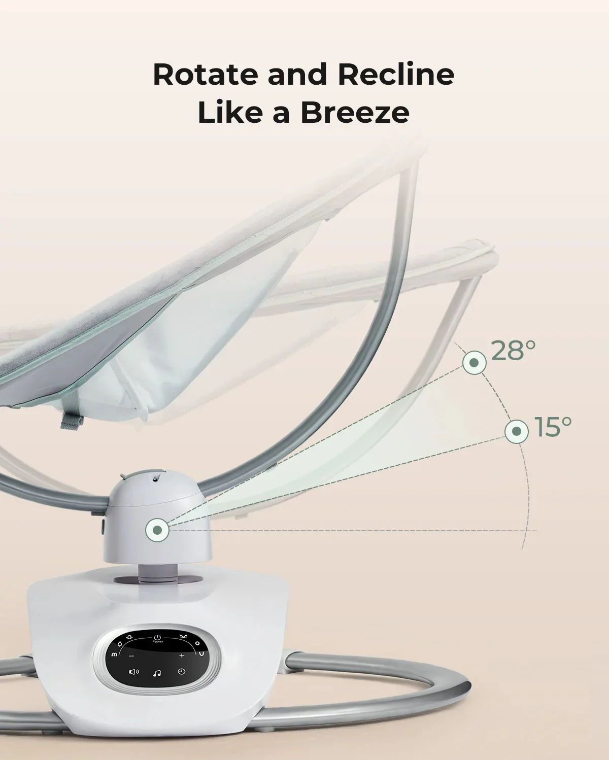 Balansoar electric Momcozy CocoSway cu leganare 3D foto