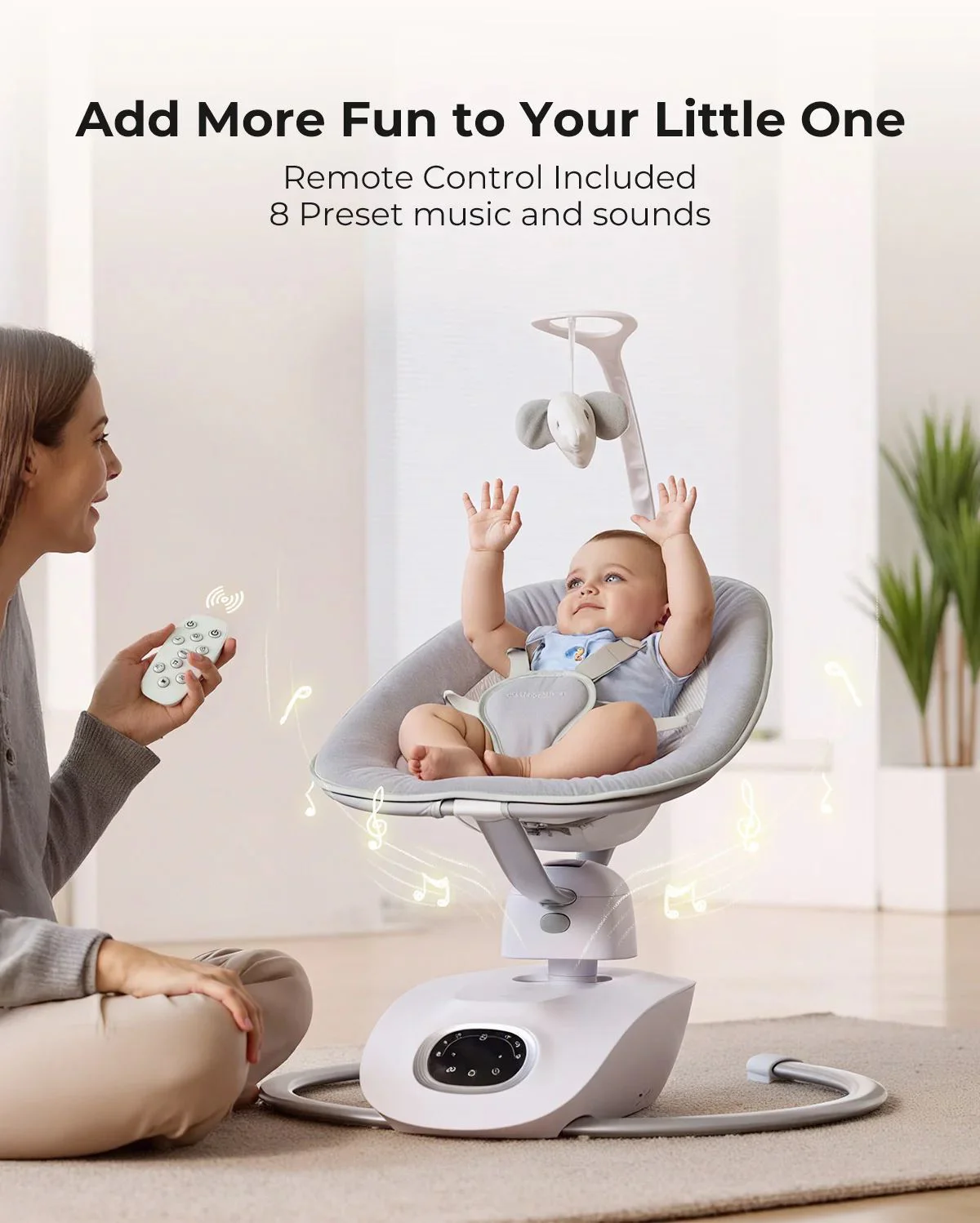 Balansoar electric Momcozy CocoSway cu leganare 3D foto
