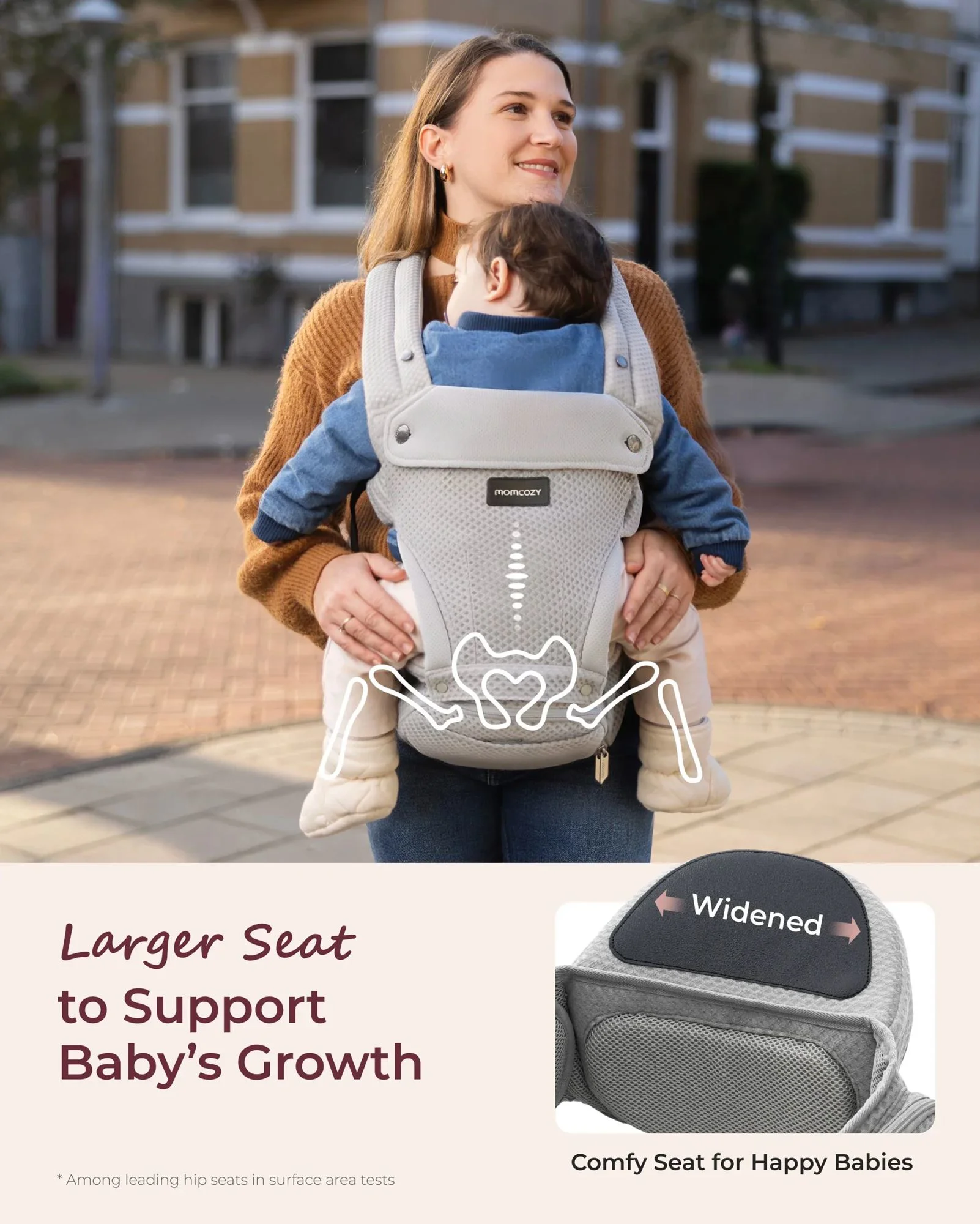 Эргономичный рюкзак‑кенгуру Momcozy Air Mesh-Grey foto