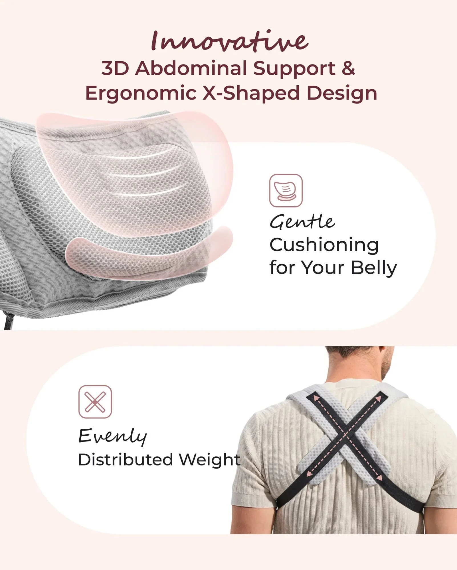 Эргономичный рюкзак‑кенгуру Momcozy Air Mesh-Grey foto