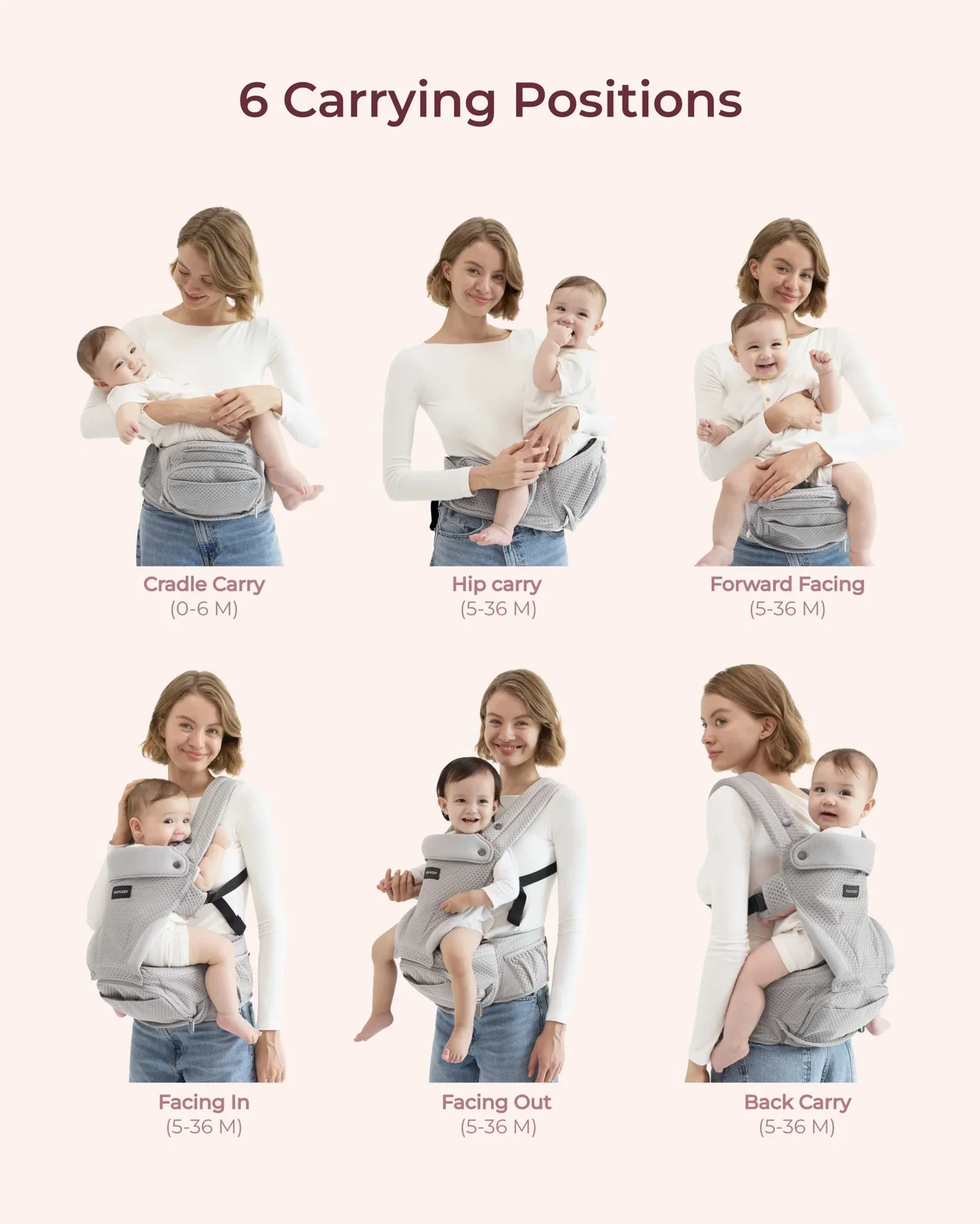 Эргономичный рюкзак‑кенгуру Momcozy Air Mesh-Grey foto