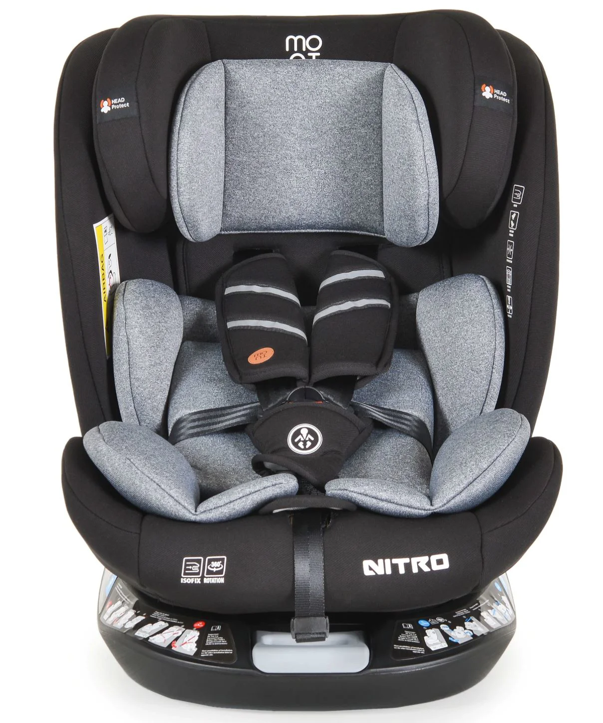 Автокресло Moni Nitro Isofix 360, 0-36 кг, Серое foto