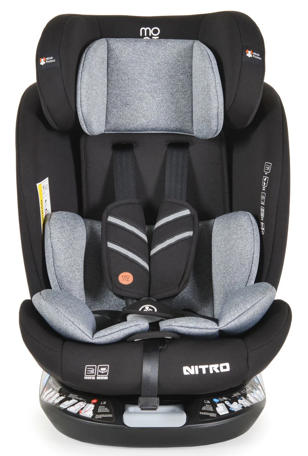 Автокресло Moni Nitro Isofix 360, 0-36 кг, Серое foto