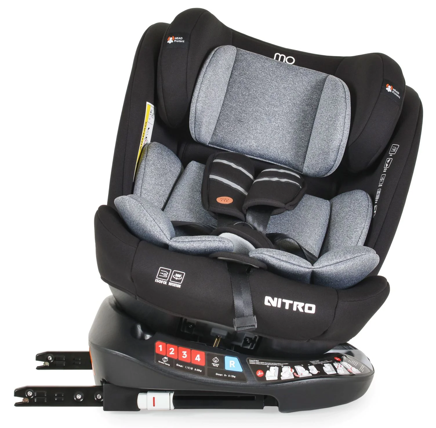 Автокресло Moni Nitro Isofix 360, 0-36 кг, Серое foto