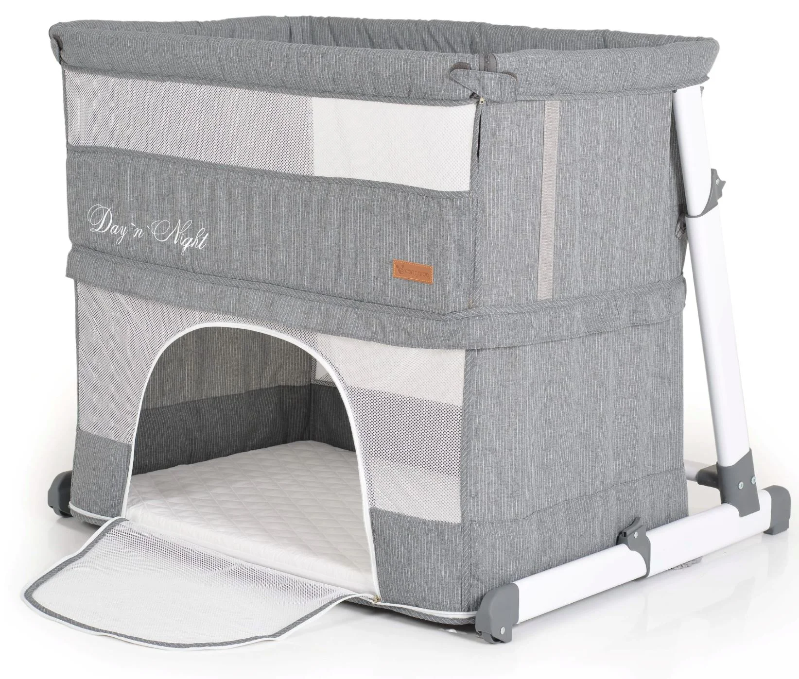 Кроватка co-sleeper 2 в 1 Moni Day n Night с манежем Серый foto