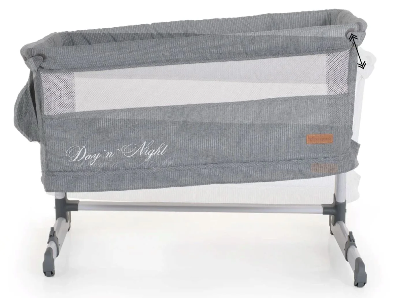 Кроватка co-sleeper 2 в 1 Moni Day n Night с манежем Серый foto