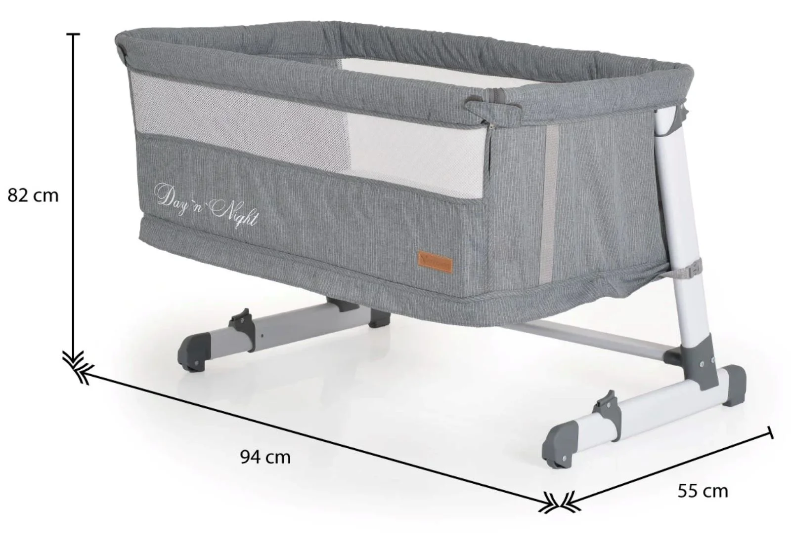 Кроватка co-sleeper 2 в 1 Moni Day n Night с манежем Серый foto
