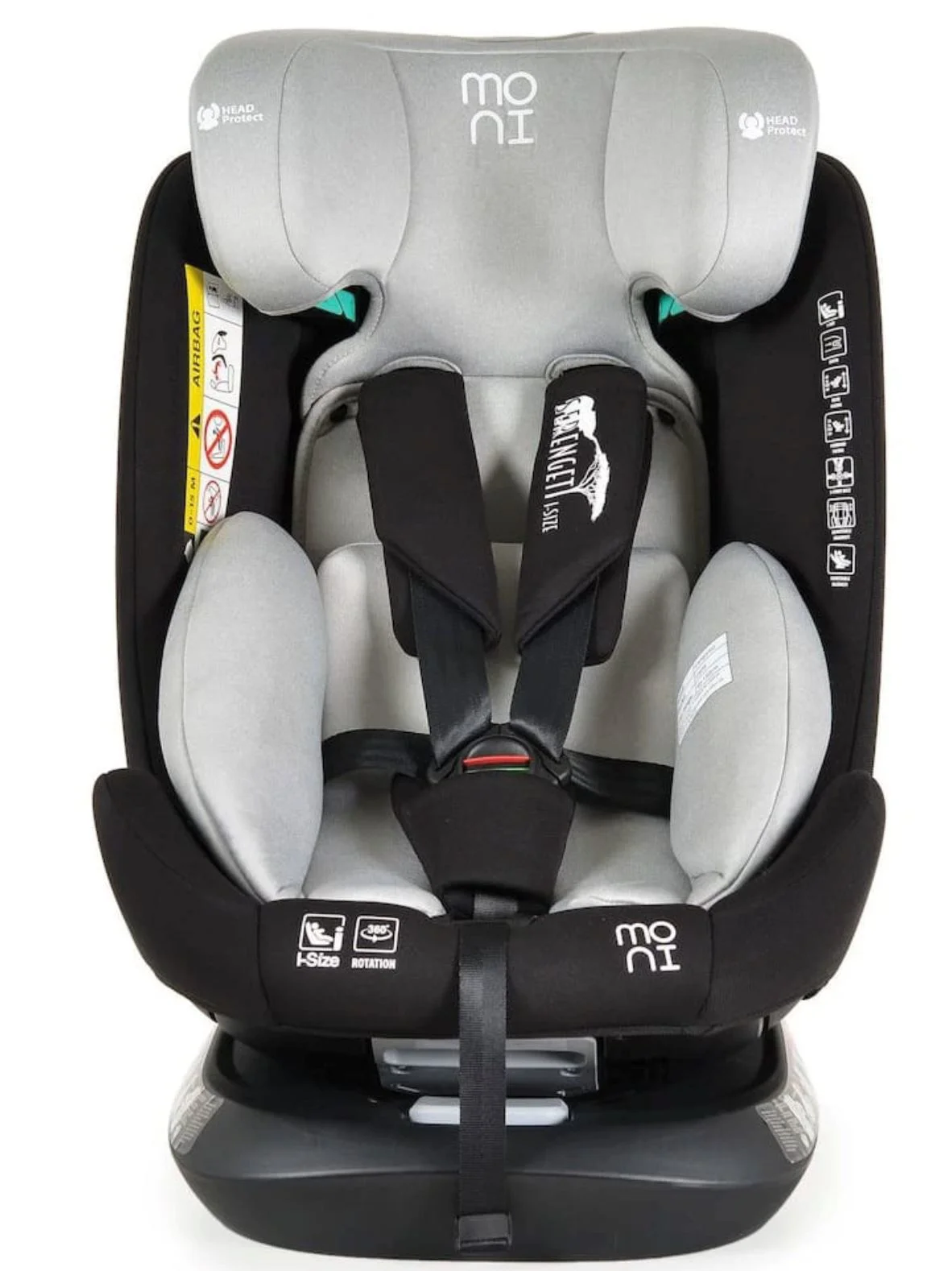 Автокресло Moni Isofix Serengeti Серый, 0-36 кг foto