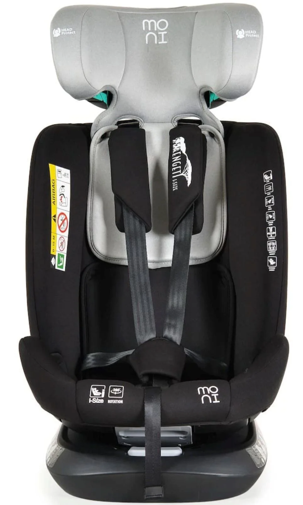Автокресло Moni Isofix Serengeti Серый, 0-36 кг foto