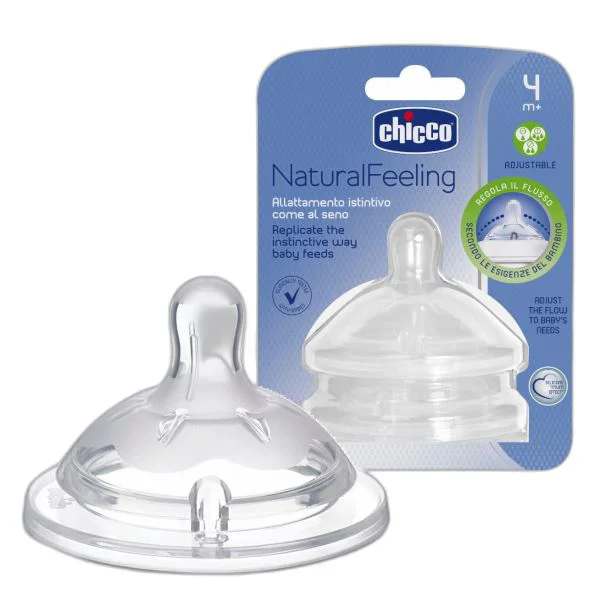 Соска силиконовая Chicco Natural Feeling, регулируемый поток (4+ мес.), 2 шт. foto