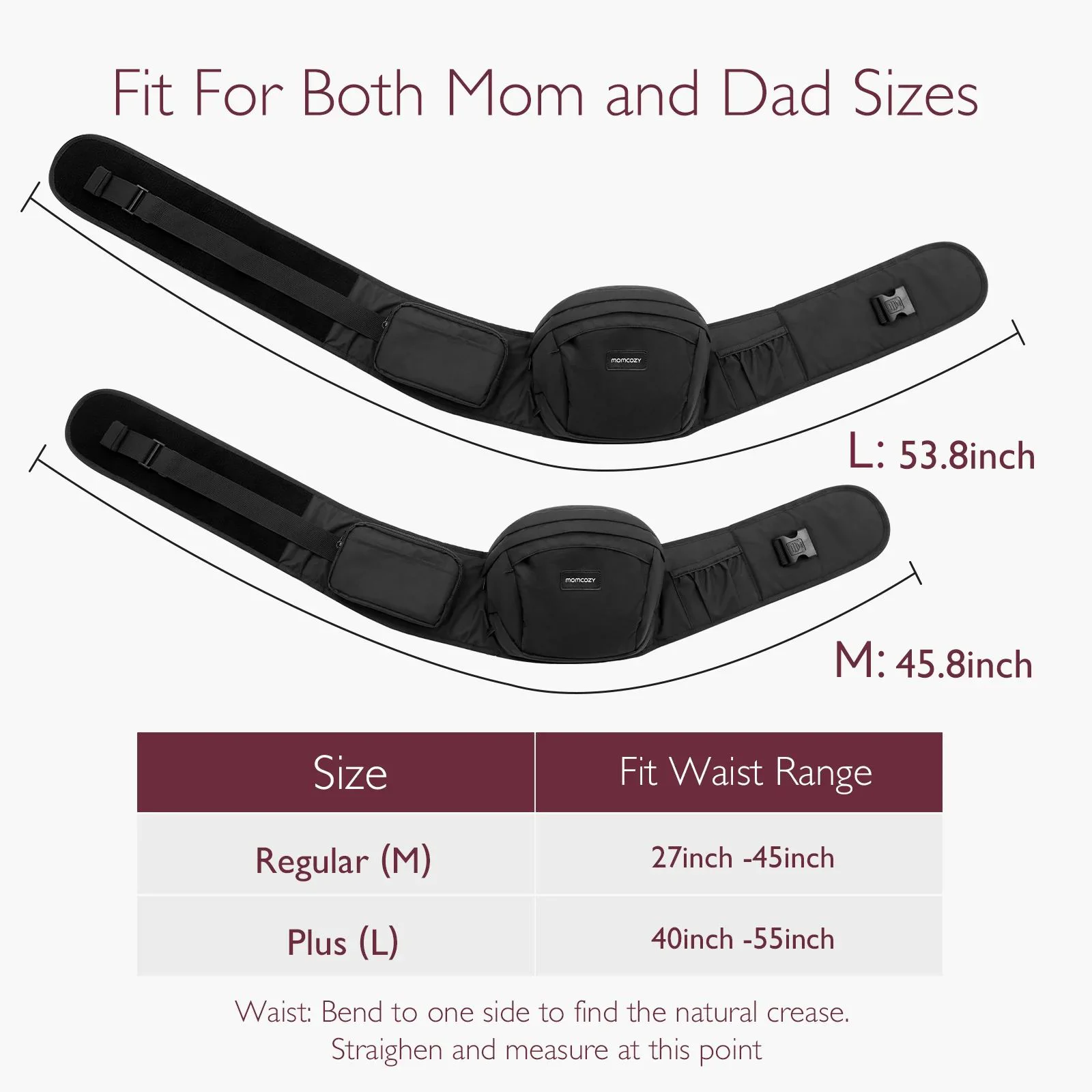 Suport ergonomic pe sold Momcozy Carrier Black, Medium foto