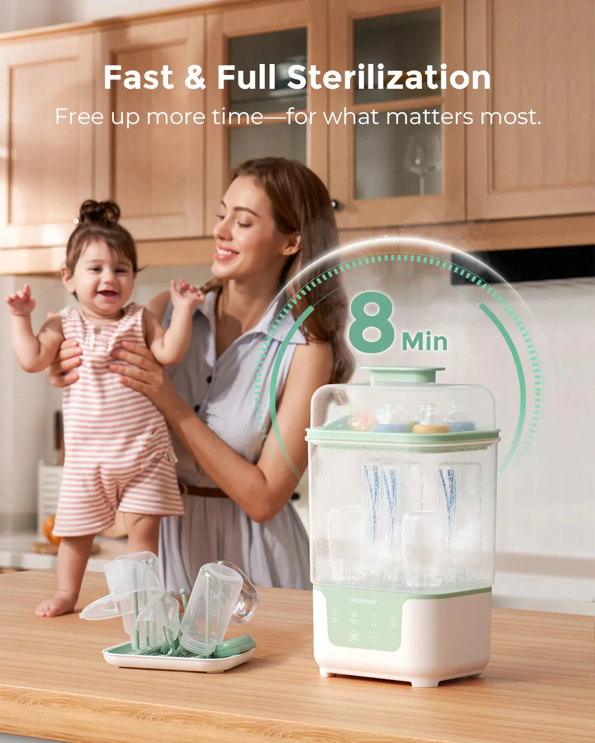 Sterilizator si uscator pentru biberoane 4 in 1 Momcozy foto