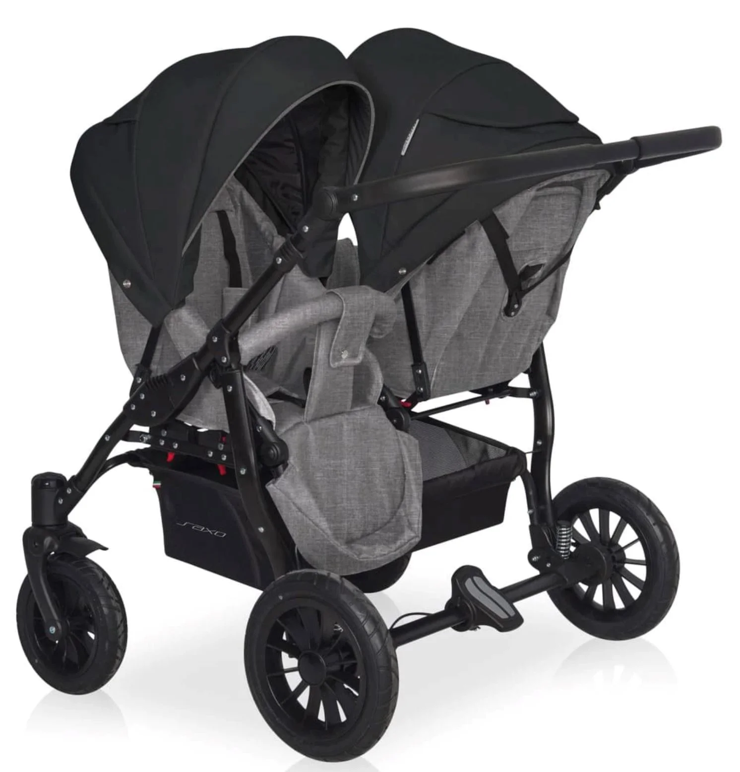 Carucior pentru gemeni 2 in 1 Riko Basic Saxo 04 Onyx foto