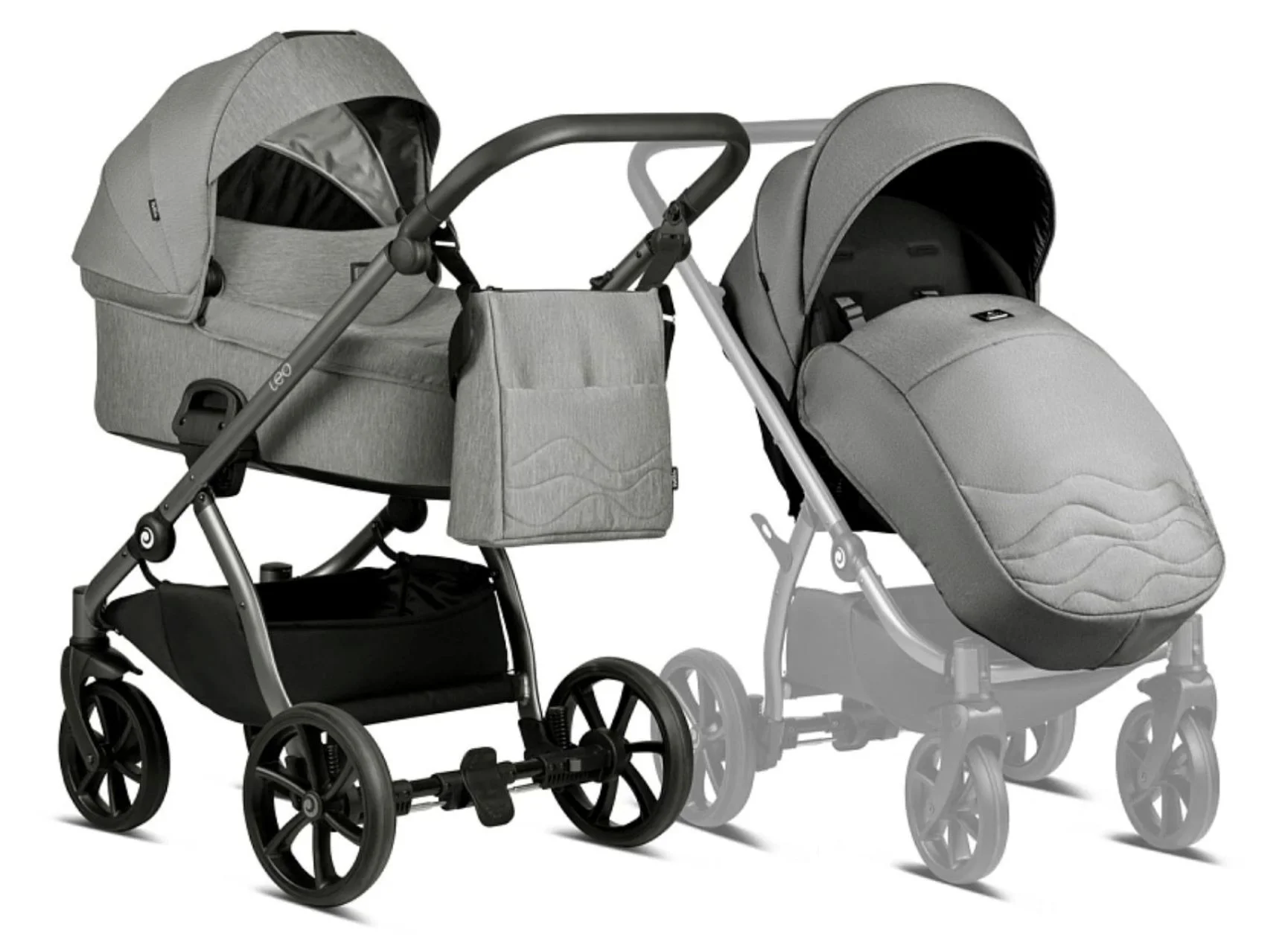 Carucior 2 in 1 Tutis Leo Gri foto