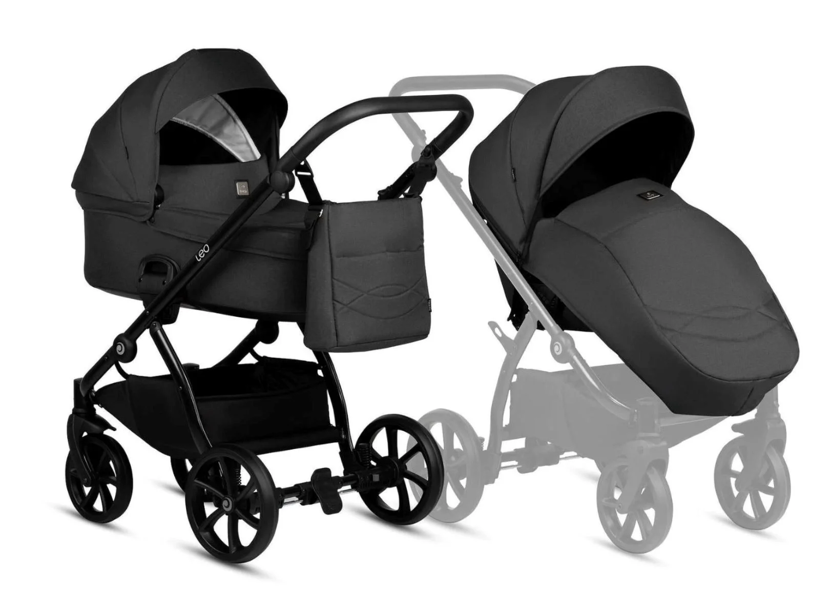 Carucior 2 in 1 Tutis Leo Negru foto