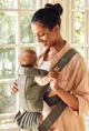Marsupiu anatomic BabyBjorn Mini Dark Green cu pozitii multiple de purtare, Woven foto