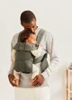 Marsupiu anatomic BabyBjorn Mini Dark Green cu pozitii multiple de purtare, Woven foto