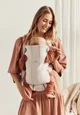 Marsupiu anatomic BabyBjorn Mini Light Beige cu pozitii multiple de purtare, 3D Jersey foto