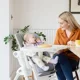 Стульчик для кормления Joie Mimzy Recline Strata Dune Wood foto