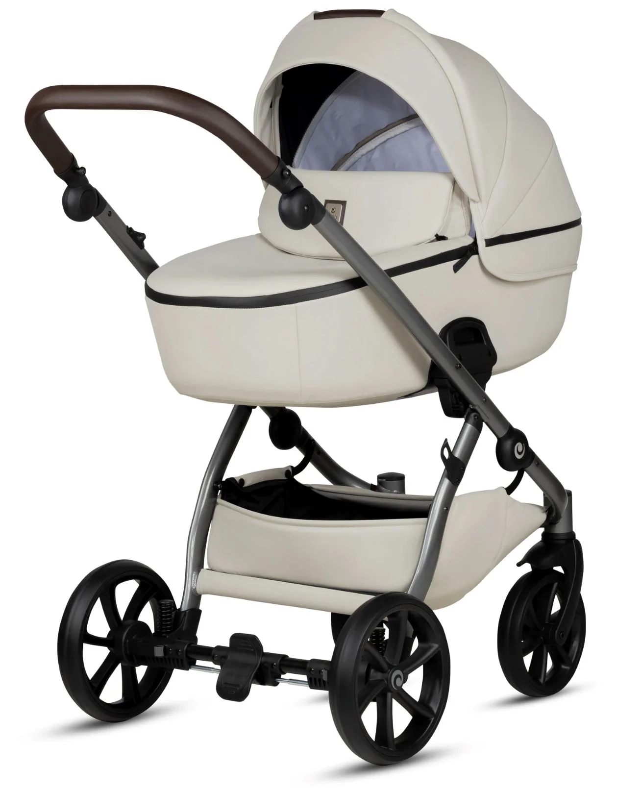 Carucior 2 in 1 Tutis Uno 5 Leather Alb foto