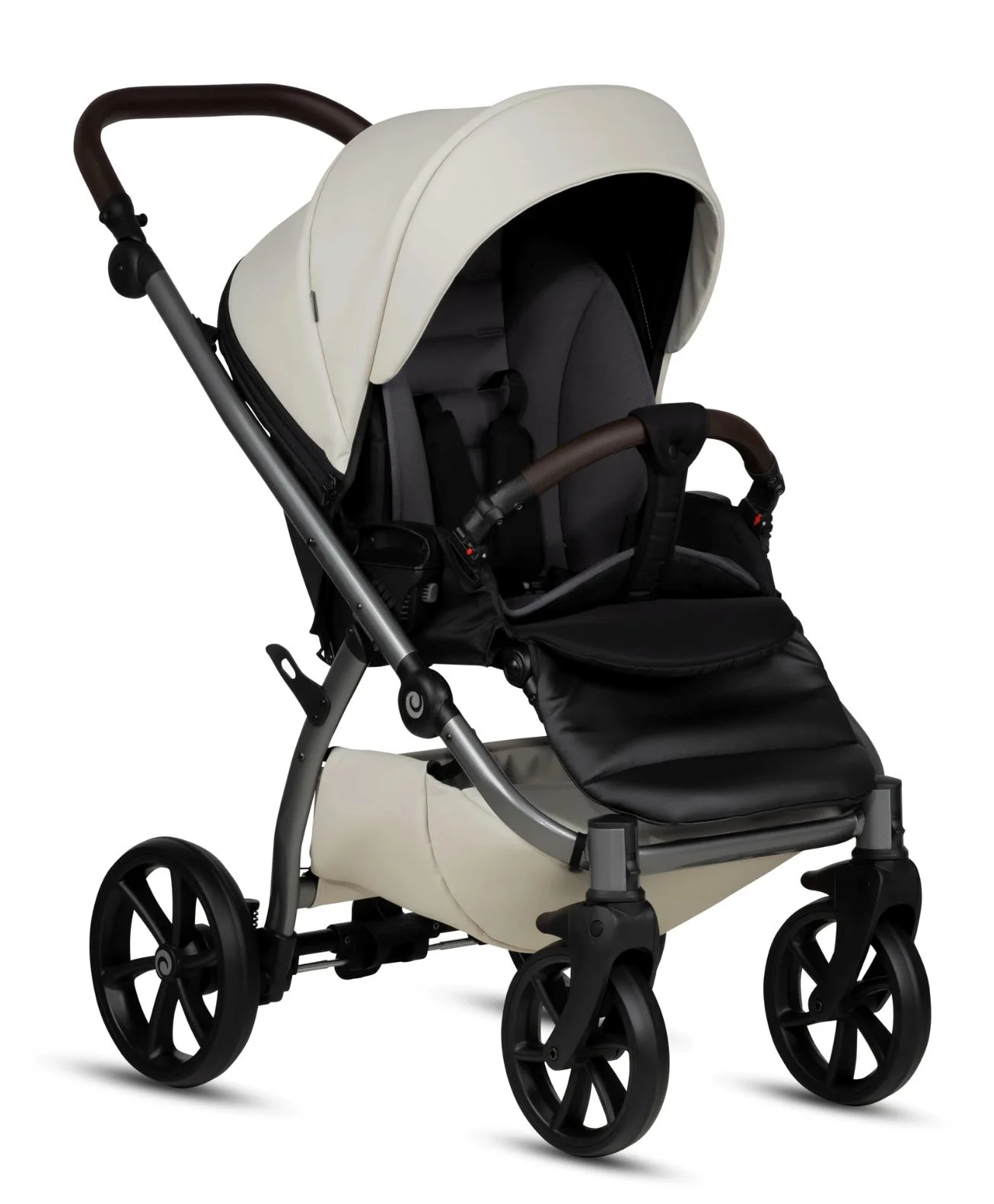 Carucior 2 in 1 Tutis Uno 5 Leather Alb foto