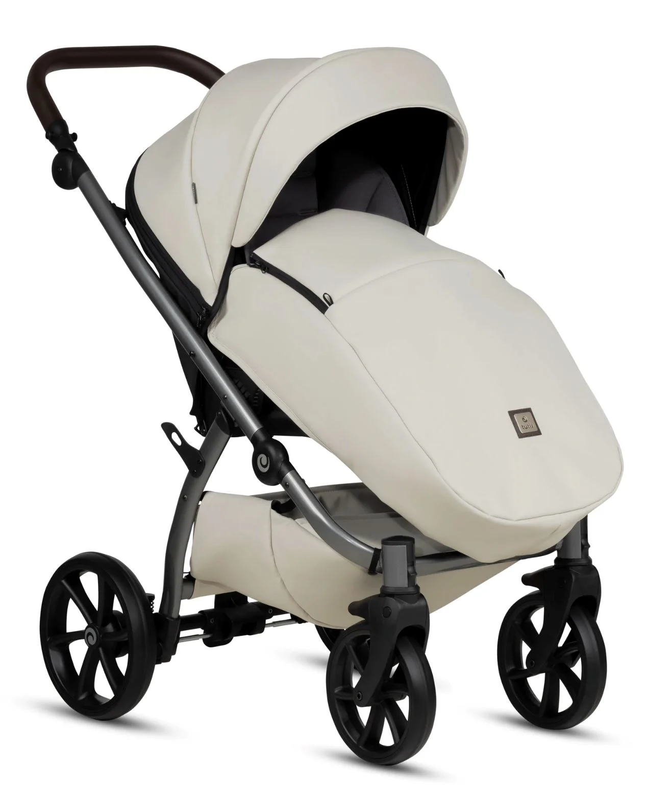 Carucior 2 in 1 Tutis Uno 5 Leather Alb foto