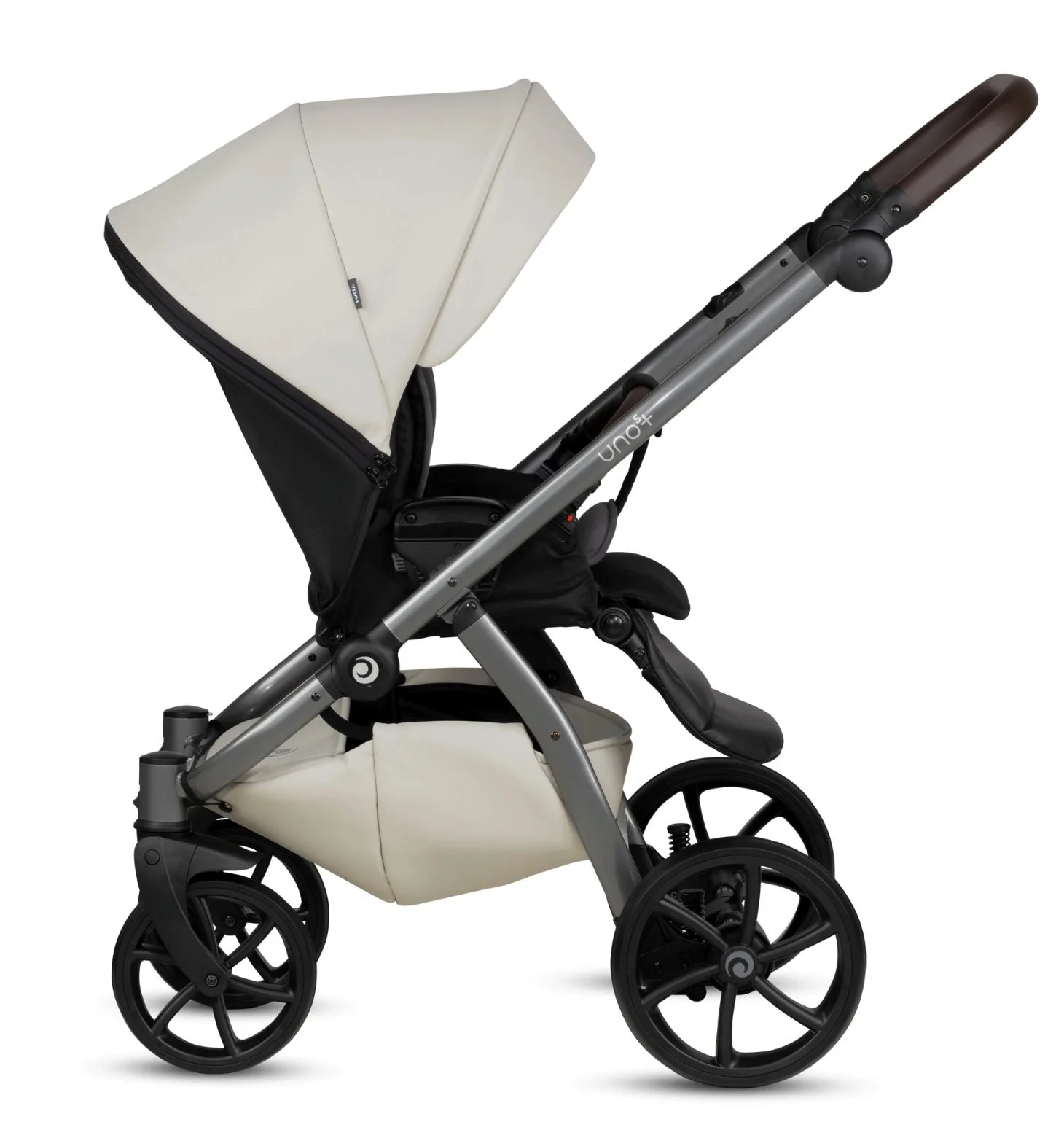 Carucior 2 in 1 Tutis Uno 5 Leather Alb foto