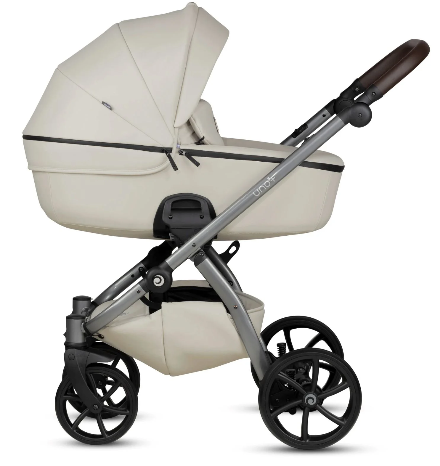 Carucior 2 in 1 Tutis Uno 5 Leather Alb foto