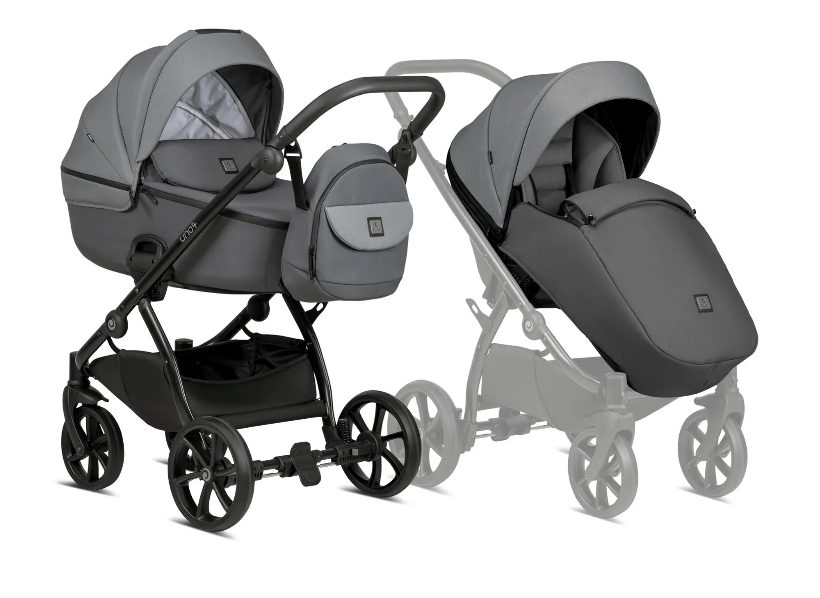 Carucior 2 in 1 Tutis Uno 5 Earth Gri foto