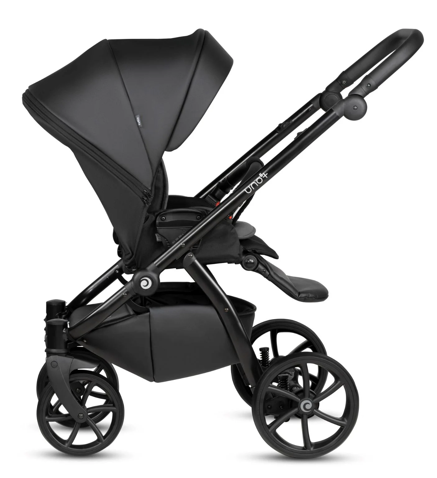 Carucior 2 in 1 Tutis Uno 5+ Leather Negru foto