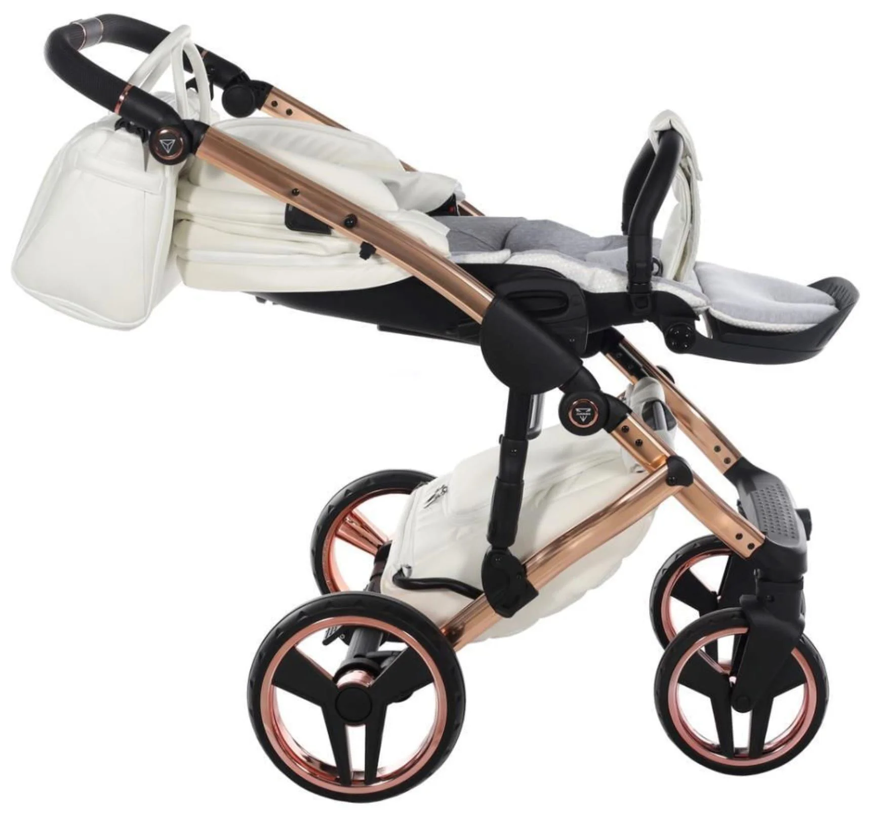 Carucior 2 in 1 Junama Fluo Line v3 indyvidual Alb-roz foto