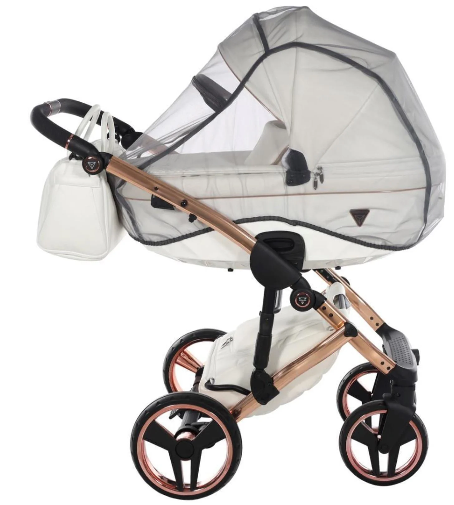 Carucior 2 in 1 Junama Fluo Line v3 indyvidual Alb-roz foto