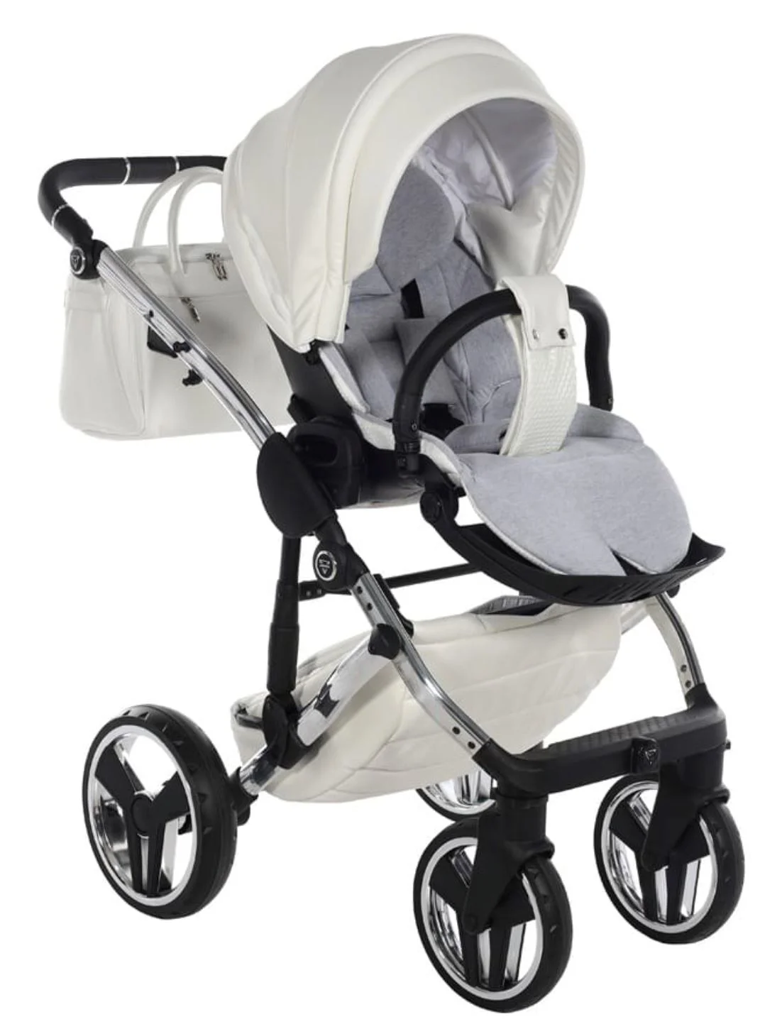 Carucior 2 in 1 Junama Fluo Line v3 Alb foto