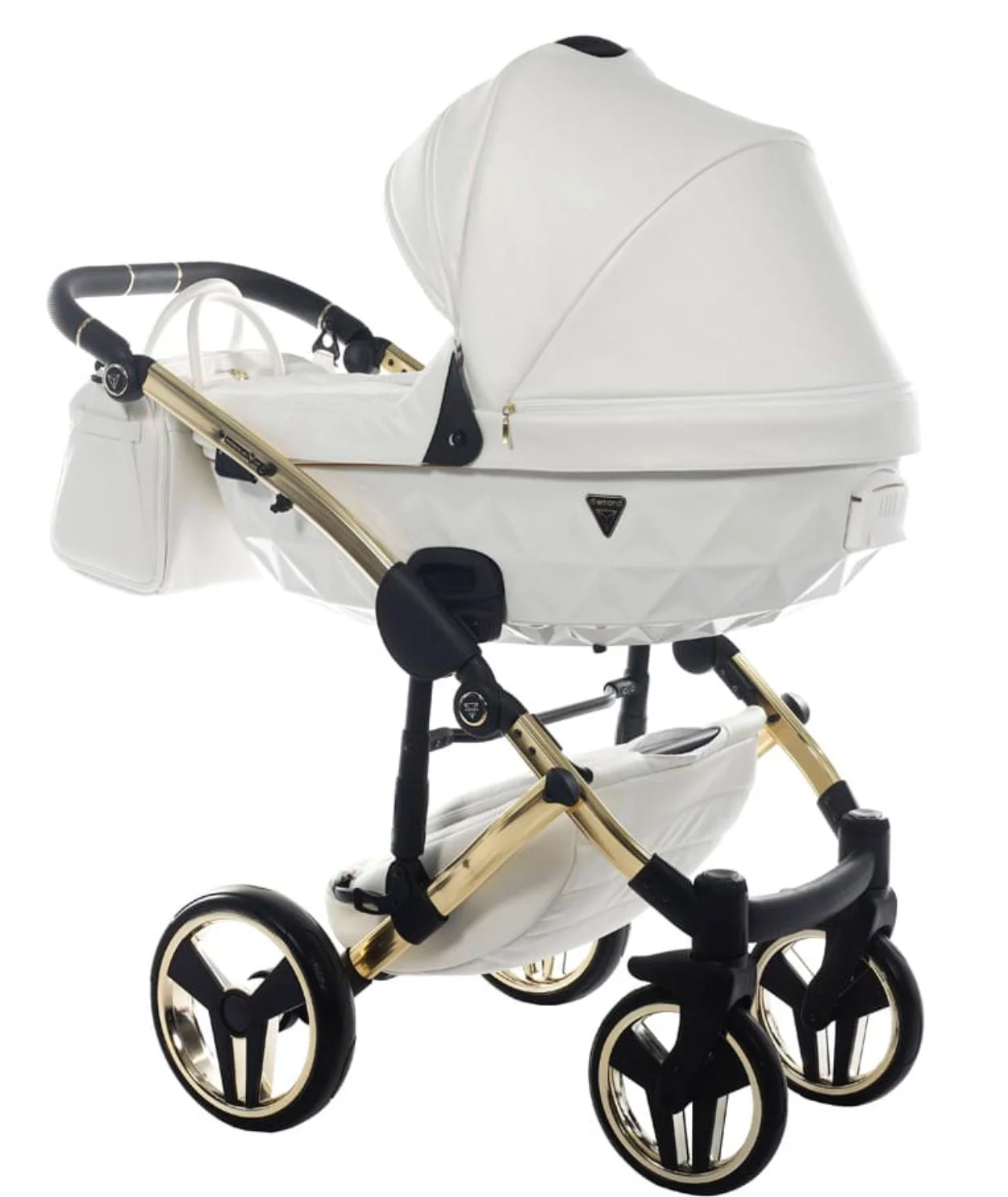 Carucior 2 in 1 Junama Fluo Line v3 indyvidual Alb-auriu foto