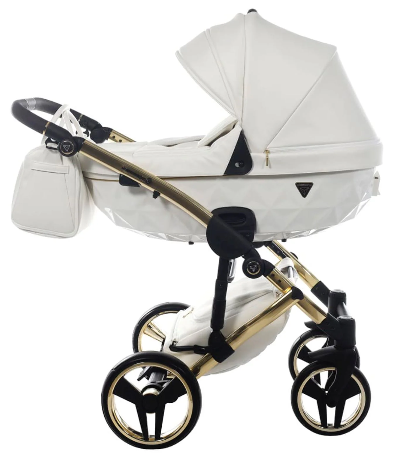 Carucior 2 in 1 Junama Fluo Line v3 indyvidual Alb-auriu foto