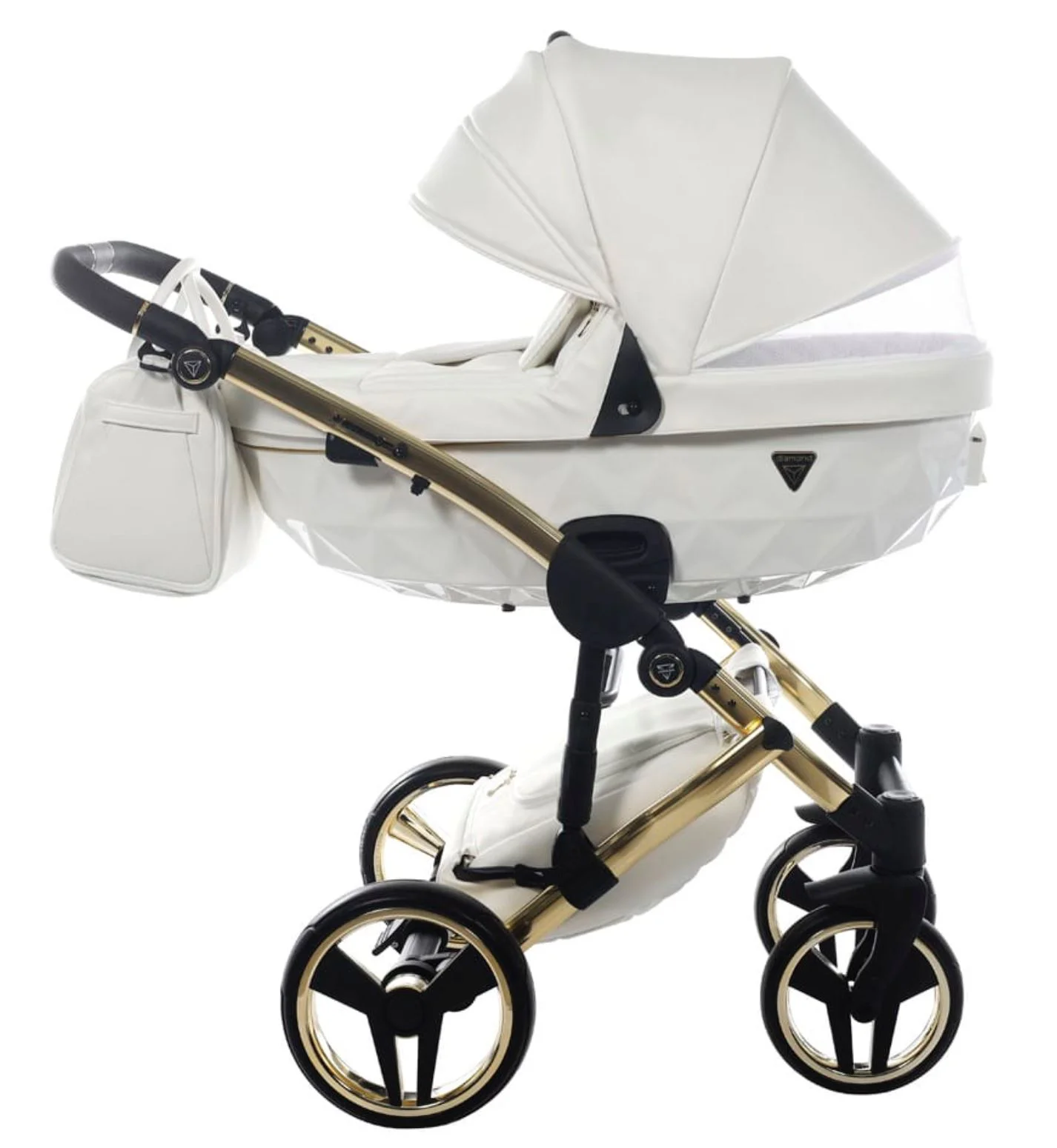 Carucior 2 in 1 Junama Fluo Line v3 indyvidual Alb-auriu foto